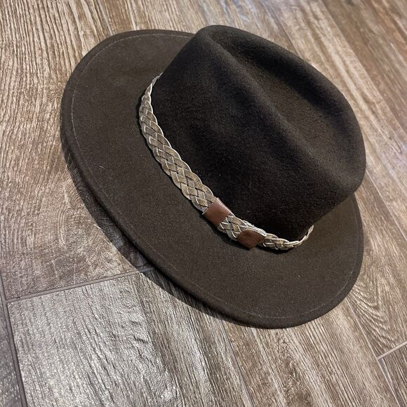 Vtg ORVIS Made in USA Wool Fedora Hat Men’s One size Fits All Brown - Picture 2 of 11